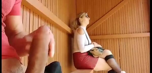  I take my cock out at this bus stop ... Unbelievable how this student will react! I&039;m shocked!!